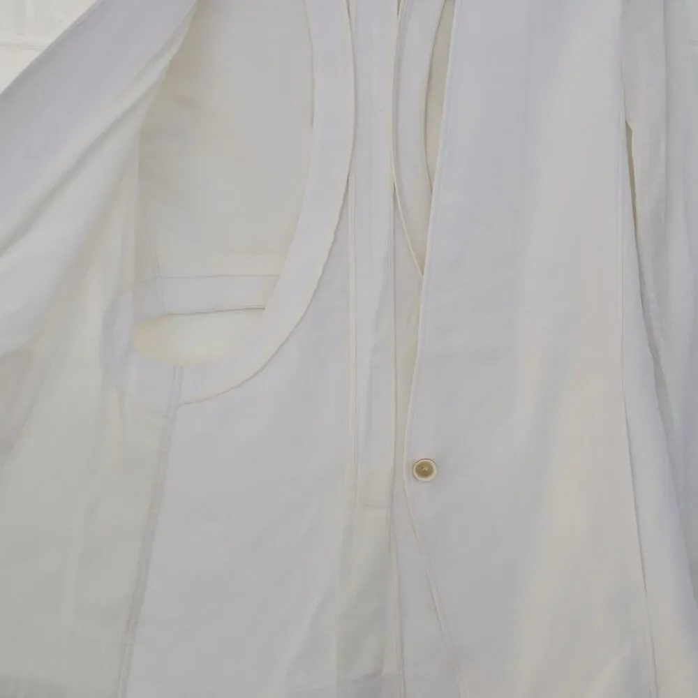 Helmut Lang Women’s White Open Back Knit Viscose Blazer Single Button Size 8 - Picture 11 of 11